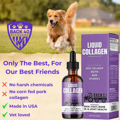 Back 40 Dogs hip joint mobility drops support mobility in dogs.