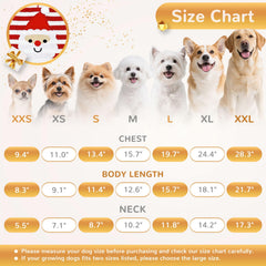 BAEJMJK size chart for accurate back length, neck, and chest measurements.