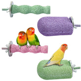Baeruuss 4pcs bird-beak-grinding-stone ice-cream-bar-perches provide varied perches for grooming and chewing.
