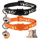 Baeuppit breakaway cat collars in orange and black, perfect for everyday safety.
