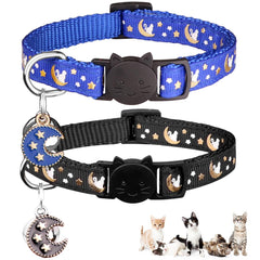 Baeuppit breakaway cat collar with moons glow for nighttime visibility