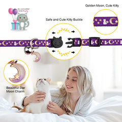 Baeuppit cat collar adjustable six-to-ten inch fits kittens and small cats comfortably.