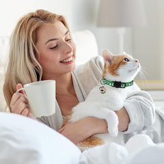 Baeuppit cat collar with moon-star pendant for a cute focal point