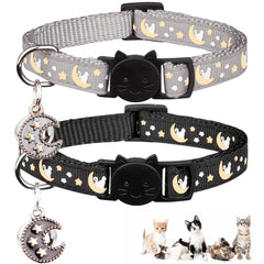 Baeuppit cat collar glow-in-the-dark pattern for nighttime visibility