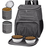 BAGLHER dog travel backpack grey front view showing roomy compartments for supplies