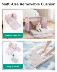 BAGSMART Cat Carrier breathable mesh panels provide ventilation and visibility