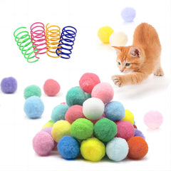 BaiKevin cat pom pom balls pack for indoor play and enrichment.