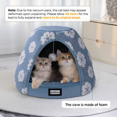 BALANCE cat bed cave front view highlights easy access and a comforting hideaway.