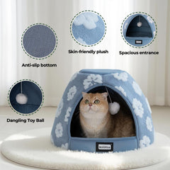 BALANCE cat bed plush fabric delivers non-shedding warmth for pets and tidy homes.