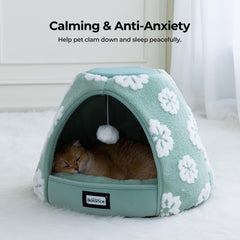 BALANCE cat bed ultra-soft plush fabric delivers warm, comforting snuggles.
