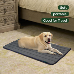 BALANCE Dog Crate Pad close-up shows ultra-soft foam texture for support