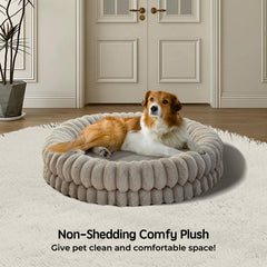 BALANCE donut bed side view highlights anti-slip bottom and roomy interior for large dogs