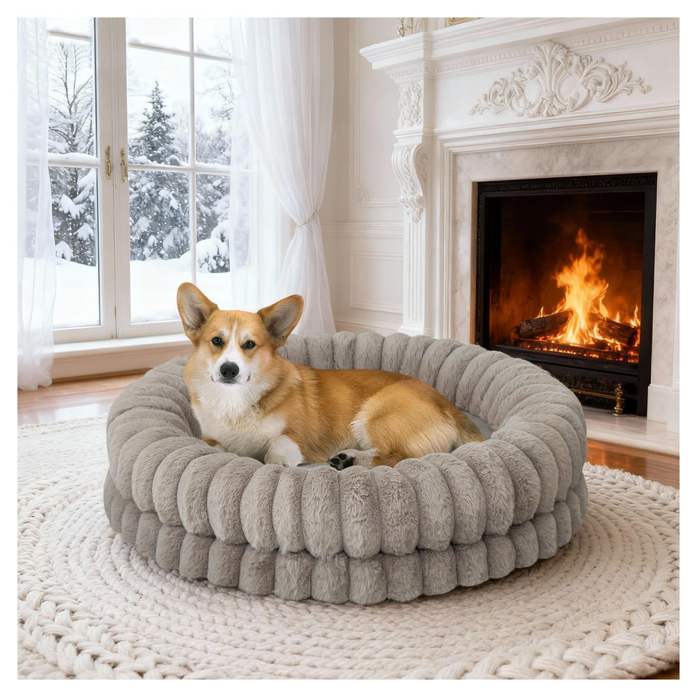 BALANCE donut bed outer plush oatmeal for cozy lounging