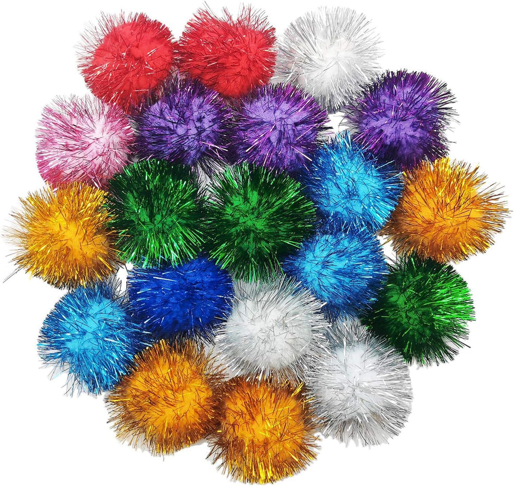 BallHull 40pcs flash ball pom poms in varied colors energize kittens during play