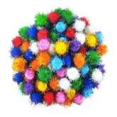 BallHull glitter pom flash ball, multicolor, ideal for interactive cat play.