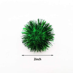 BallHull tinsel pom 2in with shiny wire invites curious cats to chase and swat