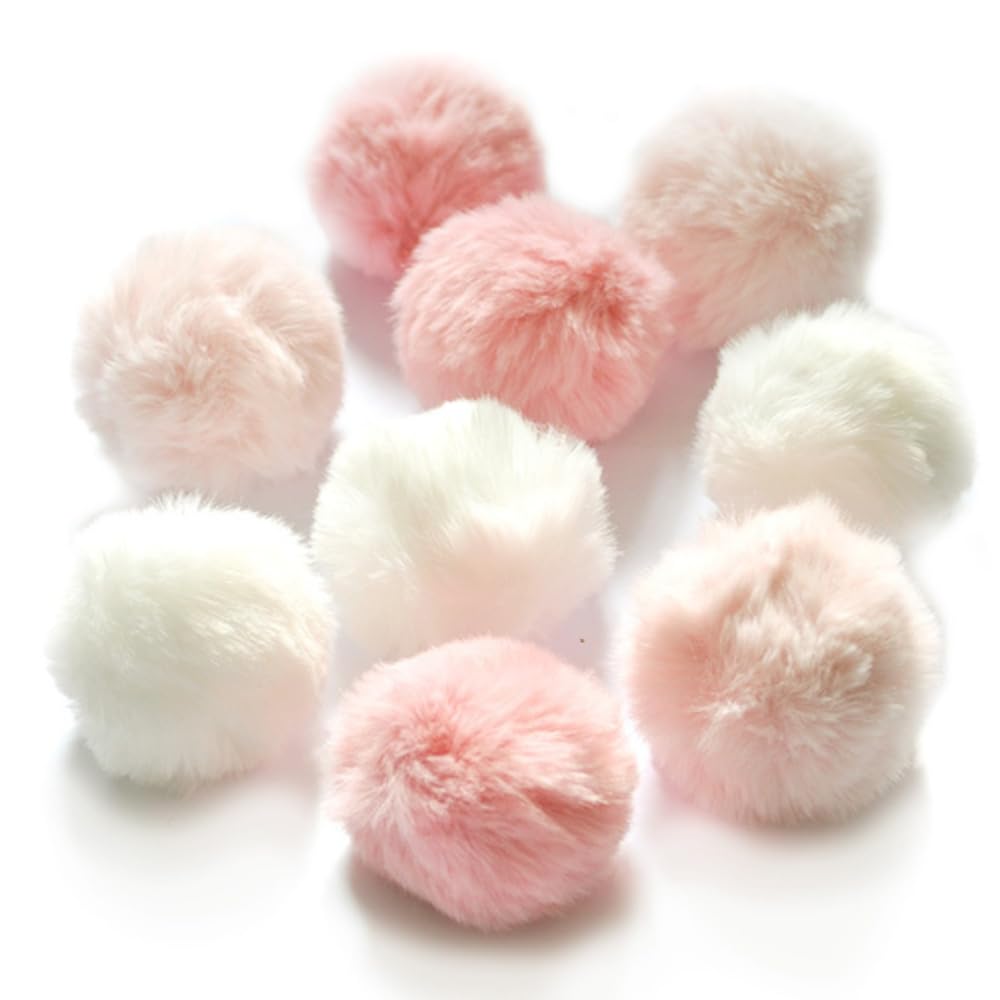 BALLMIE cat toy furry ball pink with bell prompts playful crinkle interaction for curious cats.