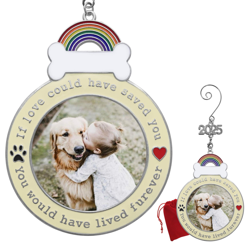 BANBERRY DESIGNS dog memorial 2025 ornament front view keeps memories visible on the tree