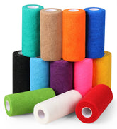 Bandvet Wrap self-adhesive bandage wrap in red demonstrates secure, skin-friendly support for quick injuries.