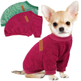 Baobicute 2-pack dog sweaters wine red green front view for cozy warmth