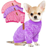 Baobicute 3-pack dog sweaters pink group shot for chilly walks and stylish warmth.