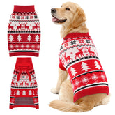 BAOBICUTE Christmas dog sweater front view with festive snowflake design for photos