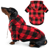 BAOBICUTE Dog Basic Hoodie plaid on dog provides cozy warmth for cold walks