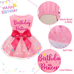 Baobicute dog birthday dress with pullover design for simple on/off.