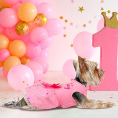 Baobicute dog birthday dress sleeveless style makes dressing fast and easy.