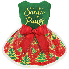 baobicute dog christmas dress front view highlights festive charm for holiday photos