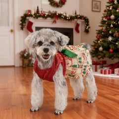BAOBICUTE Christmas dress with Santa-tree pattern boosts holiday charm for photos.