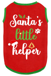 BAOBICUTE dog Christmas shirt front view in soft cotton for all-day comfort
