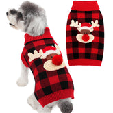 BAOBICUTE dog Christmas sweater with 3D reindeer back design for festive photo moments.