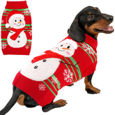 BAOBICUTE dog christmas sweater back design highlights festive snowman, cozy holiday look.