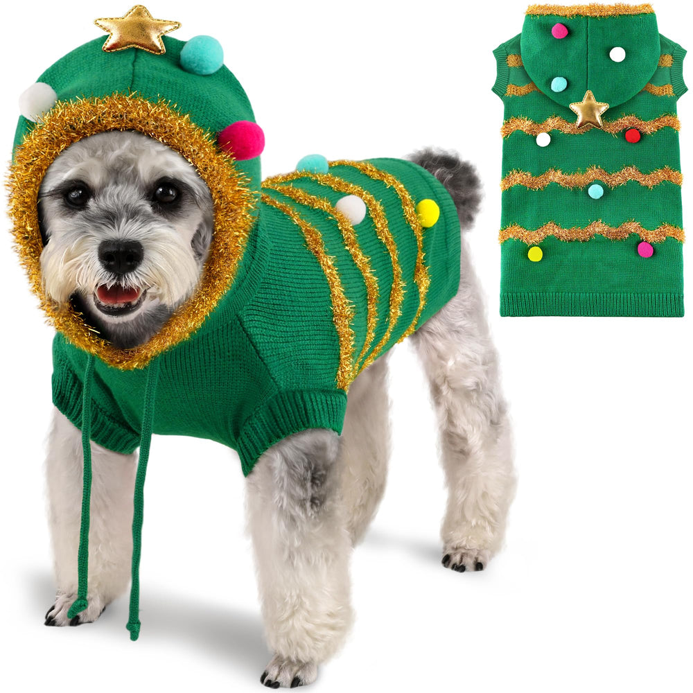 BAOBICUTE dog Christmas sweater knit pattern keeps pets warm on chilly winter outings