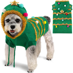 BAOBICUTE dog Christmas sweater knit pattern keeps pets warm on chilly winter outings