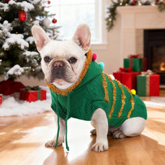 BAOBICUTE dog Christmas sweater with hat adds festive charm for holiday photos