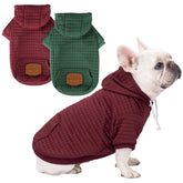BAOBICUTE dog hoodie dark green front view shows cozy warmth for daily walks.