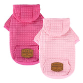 BAOBICUTE dog hoodie rose pink back view emphasizes warm coverage for chilly walks