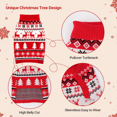 BAOBICUTE Christmas dog sweater fold-over turtleneck adds warmth and wind protection