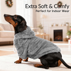 BAOBICUTE fuzzy dog hoodie hood detail emphasizes dual-sided plush comfort.