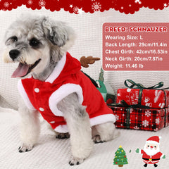 BAOBICUTE Santa hoodie on a small dog showcases cozy warmth for winter outings.