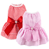 BAOBICUTE two-piece dog dress stripe puppy for stylish small dogs at parties