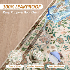 Baodan floral-pattern potty pad blends with home decor while absorbing accidents.