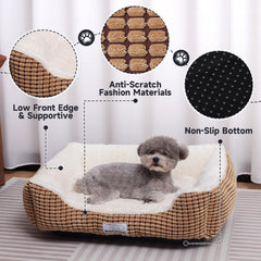 Baodan small dog bed coffee anti-slip bottom keeps bed steady during play