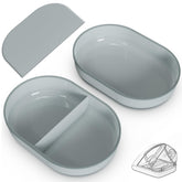 Baofum bowl set demonstrates compatibility with microchip feeders for a clean, secure feeding fit.