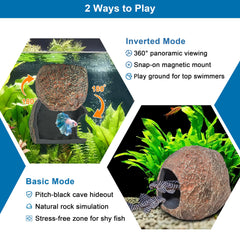 BaoZqua multi-species retreat provides shelter for small fish and reptiles.