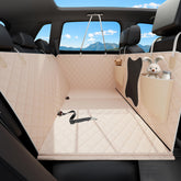 Bark Lover backseat dog car seat cover side view protects upholstery on road trips