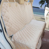 Bark Lover seat cover backseat waterproof beige protects upholstery during muddy travels.