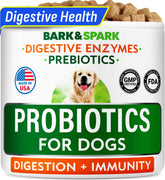 BARK&SPARK dog probiotics chews in a package for daily digestion support.